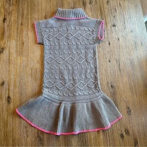 3/20$ Gymboree Kids Grey Knit Turtleneck Dress with Pink Trim size 5